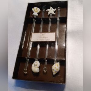 Drink Stirrers Box of 4 Seashell Design NOS